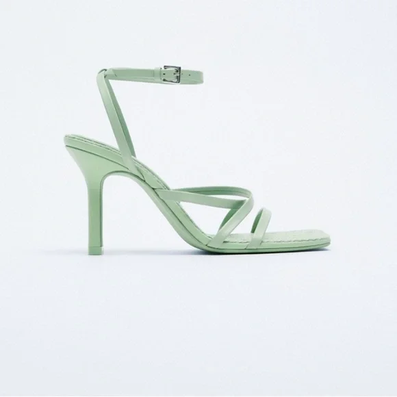 ZARA HEELED LEATHER SANDALS WITH JUTE INSOLE - Picture 12 of 15